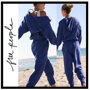Free People Movement Training Day Jumpsuit Indigo Blue (NWT)